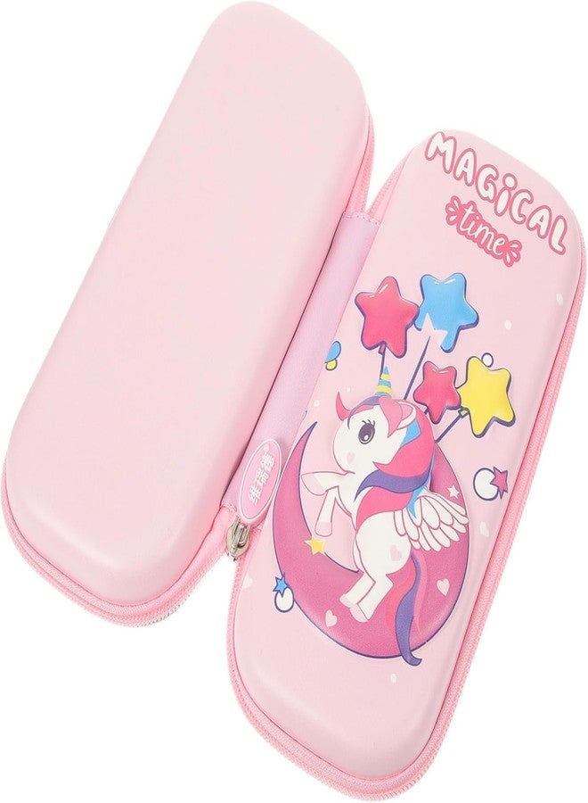 DAOME مقلمة يونيكورن ثلاثية الأبعاد من داومي، علبة أقلام لطيفة ذات سعة كبيرة، للبنات، علبة أدوات مكتبية ثلاثية الأبعاد، حقيبة أقلام وردية اللون، منظم، جيوب، حقيبة بسحاب، للأطفال والطلاب - قماش (1، يونيكورن سحري) - Image 2